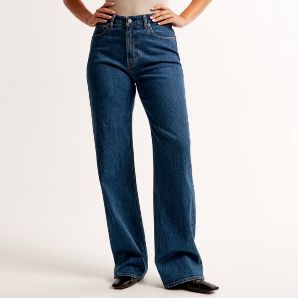Abercrombie & Fitch Women's High Rise Jeans - Dark Blue